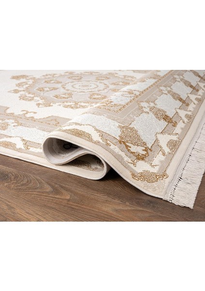 Flora FR007A Beyaz Gold Koridor Halısı Mutfak Halısı Salon Halısı indirimleri
