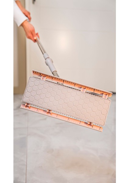 Click Mop, Akıllı Mop Paleti – Paslanmaz Çelik Saplı, Katlanabilir Mikrofiber Temizlik Aparatı