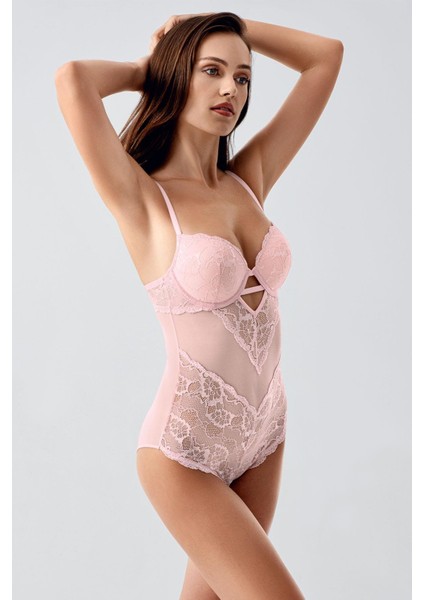 Push Up Dantel Detaylı Bodysuit C15097 Pudra fiyatları