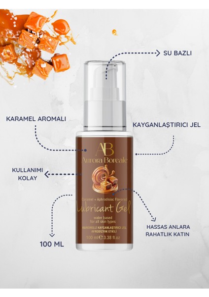 Karamel Aromalı Jel 100 ml + Q Reflective 6'lı Kondom Hediyeli