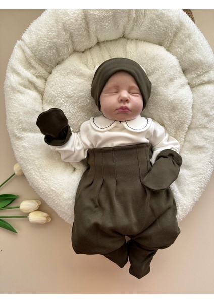 Haki Hastane Çıkışı Set (Body, Pantolon, Bere, Eldiven) indirimleri