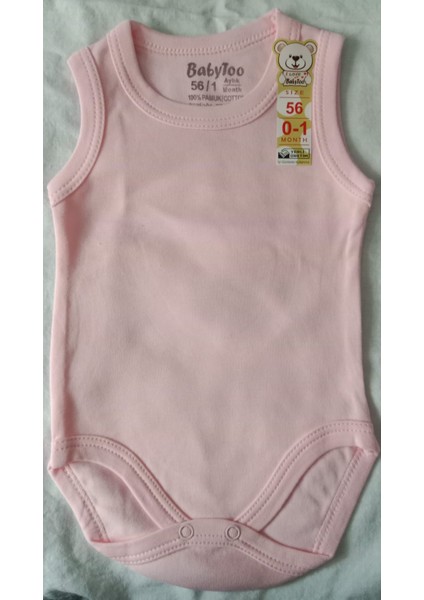 Cantaz Babytoo Organik %100 Pamuk Bisiklet Yaka Askılı Çıtçıtlı Bebek Badi Zıbın Atlet 1-9 Ay