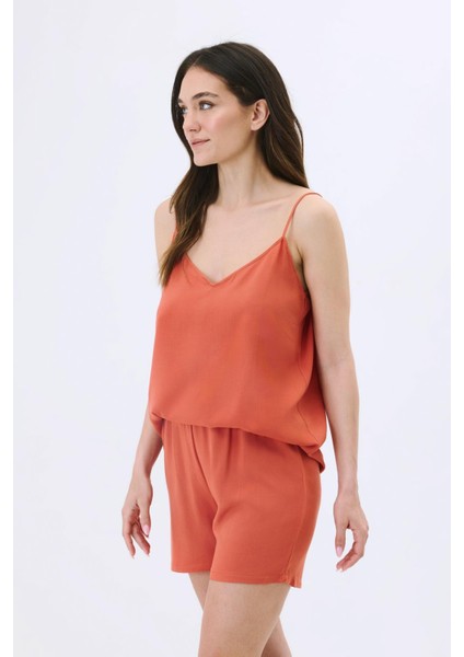 Ip Askılı Şortlu Viskon Pijama Takım 9155 Tarçın modelleri