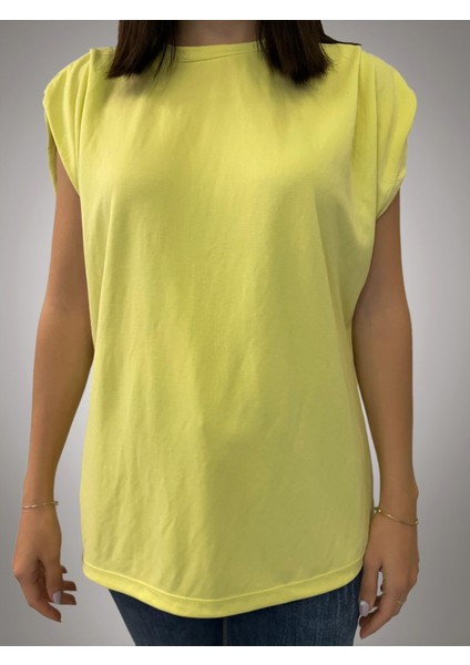 Canlı Limon Sarısı Basic Tişört S fırsatları