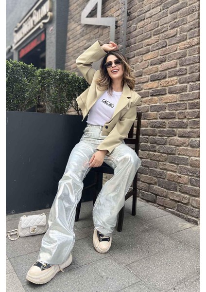 Leg Kaplama Straihgt Jean Mint Yeşili