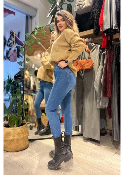 Likralı Sıknny Jean Mavi fiyatları