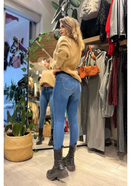 Likralı Sıknny Jean Mavi modelleri