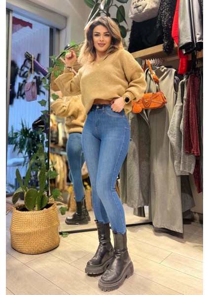 Likralı Sıknny Jean Mavi