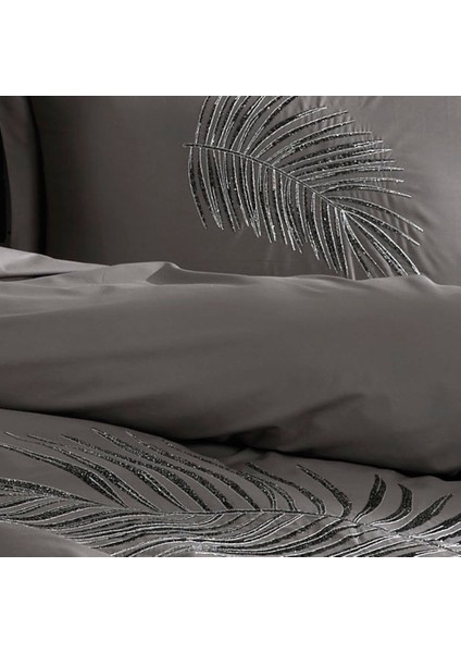 Premium Silvana Gri - Poplin Çift Kişilik Nakışlı Nevresim Takımı modelleri
