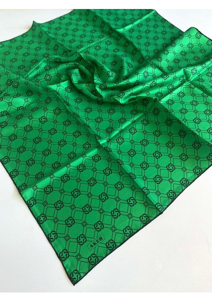 Tivil Ipek Eşarp 8686713-913 47483 Benetton Yeşil-Siyah Monogram Desen