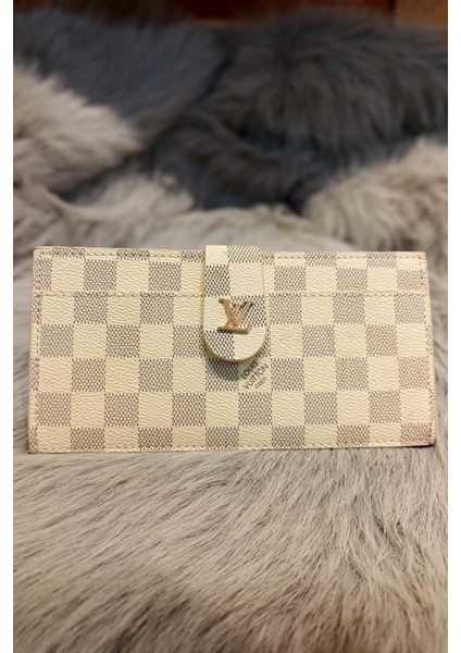 Önü Tokalı Tek Fermuar Cüzdan Bej
