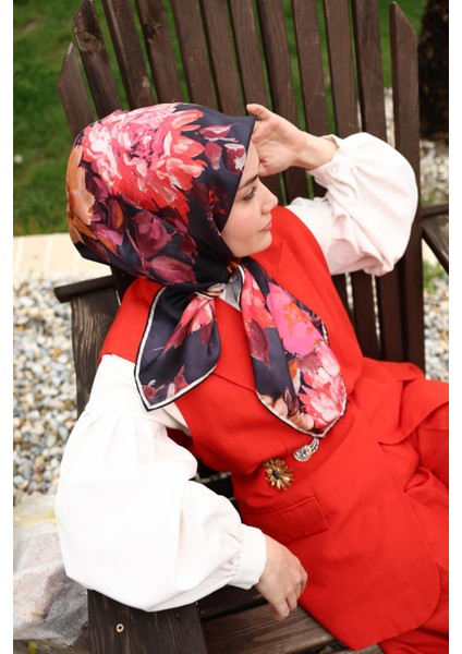 Tivil Ipek Eşarp 11467-33 Siyah Karışık Desen