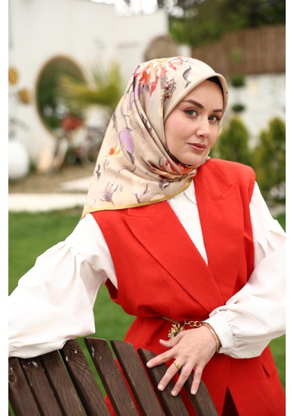 Tivil Ipek Eşarp 11467-35 Vizon Karışık Desen