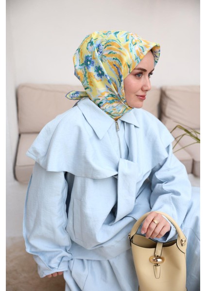 Tivil Ipek Eşarp 11469-12 Sarı Karışık Desen