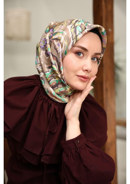 Tivil Ipek Eşarp 11469-03 Vizon Karışık Desen