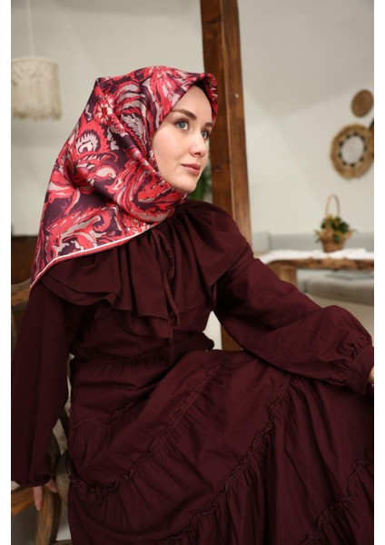 Tivil Ipek Eşarp 11469-18 Bordo Karışık Desen fiyatları