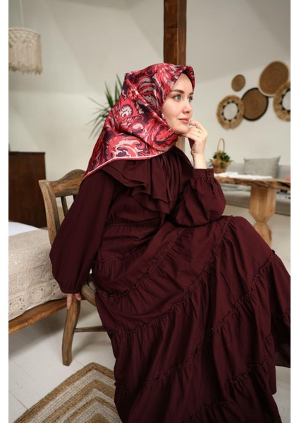 Tivil Ipek Eşarp 11469-18 Bordo Karışık Desen modelleri