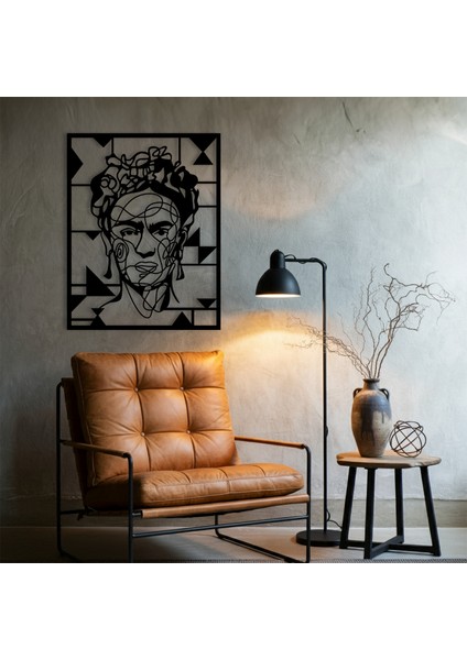 Frida Kahlo Temalı Ahşap Duvar Tablosu