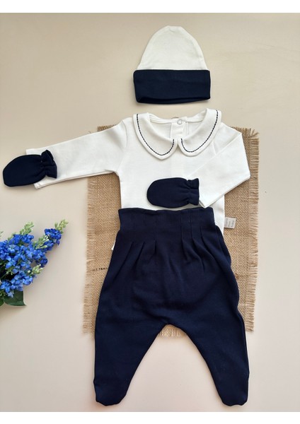 Lacivert Hastane Çıkışı Set (Body, Pantolon, Bere, Eldiven) indirimleri