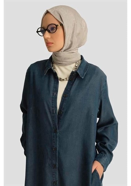 Tunik Elbise 25YD9143 Koyu Lacivert