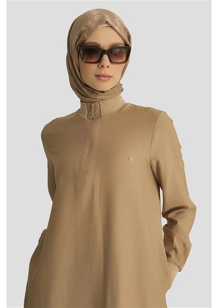Fermuar Detaylı Tunik 25YT433 Koyu Bej fırsatları