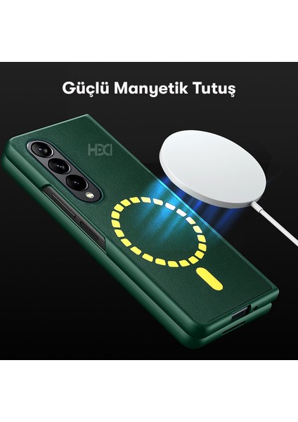 Samsung Galaxy Z Fold 4 Kılıf HBC-156 Forum Magneticsafe Kapak - Koyu Yeşil Nrmsa