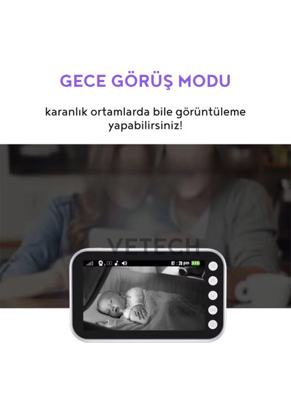Bebek Kamerası Ekranlı Bebek Izleme Monitörü Gece Görüşlü Bebek Telsizi