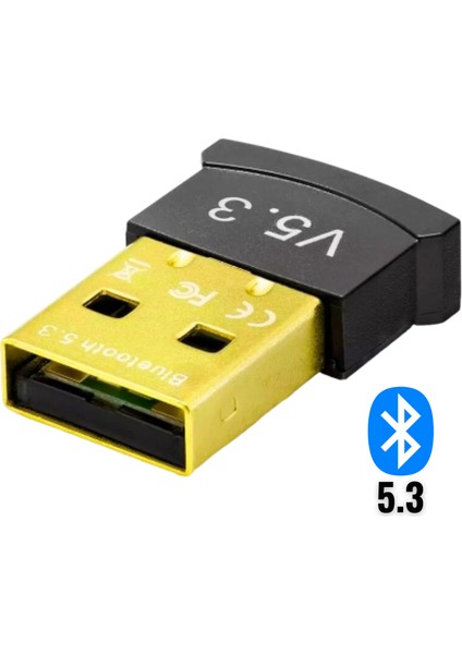 Bluetooth 5.3 USB Adaptör - Kablosuz Bluetooth Dongle Alıcı - Pc & Laptop Uyumlu