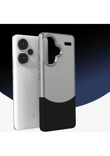 Xiaomi Redmi Note 13 Pro Plus 5g Kılıf Magsafe Şarj Kartlıklı Mıknatıslı Duble 1.7mm Kapak Kart Bölmeli Lacivert Siyah Gri Renkleriyle