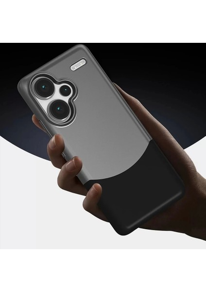 Xiaomi Redmi Note 13 Pro Plus 5g Kılıf Magsafe Şarj Kartlıklı Mıknatıslı Duble 1.7mm Kapak Kart Bölmeli Lacivert Siyah Gri Renkleriyle