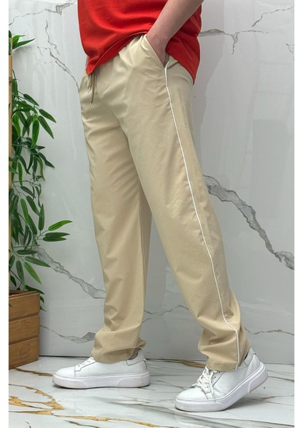 Erkek Yanları Biyeli Full Likralı Baggy Pantolon
