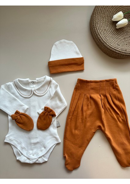 Tarçın Hastane Çıkışı Set (Body, Pantolon, Bere, Eldiven) fırsatları