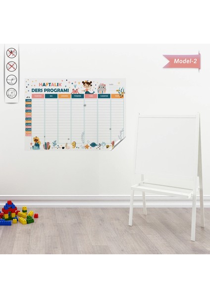Statik Kağıt Haftalık Ders Programı (Model -2) 70 cm x 98 cm Nrmsa