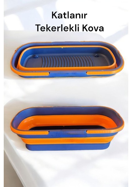 Katlanabilir Tekerlekli Kova Mop - Renkli, Pratik ve Ergonomik Temizlik Kovası