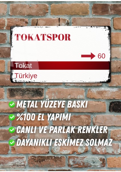 Tokatspor Metal Posteri - Sokak Tabelası Görünümlü Parlak Tablo