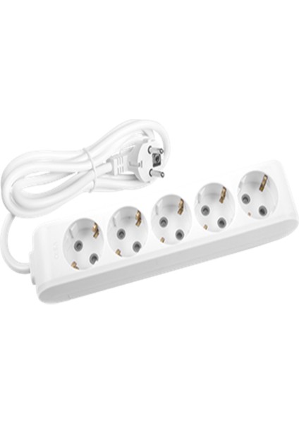 5'li (2 Metre) Kablolu Grup Priz Topraklı Çocuk Korumalı (Viko - Multi-Let)