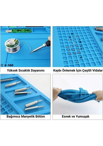 S-160 Isıya Dayanıklı Mıknatıslı Silikon Telefon Tamir Pedi Anti Statik Kokusuz fiyatları