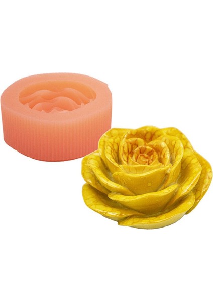 Gül Model Silikon Mum Kalıbı 9 x 3.5 cm