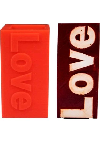 Love Yazılı Silikon Mum Kalıbı 5.5 x 12 cm