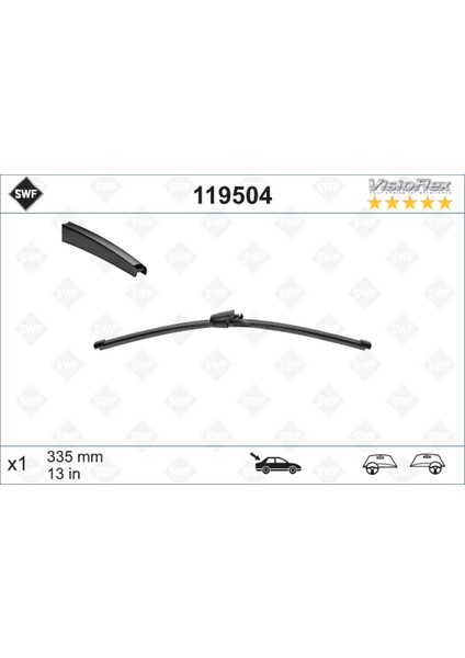 Silgi Flat Blade (X2) Arka (Vw Polo 09; 02 - , Golf-V 10; 03 - (335) Nrmsa