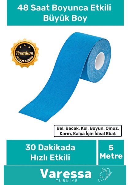 Özel Hızlı Etkili Büyük Boy Kas Bel Bacak Boyun Sırt Omuz Karın Kalça Isı Bandı 5cm x 5m