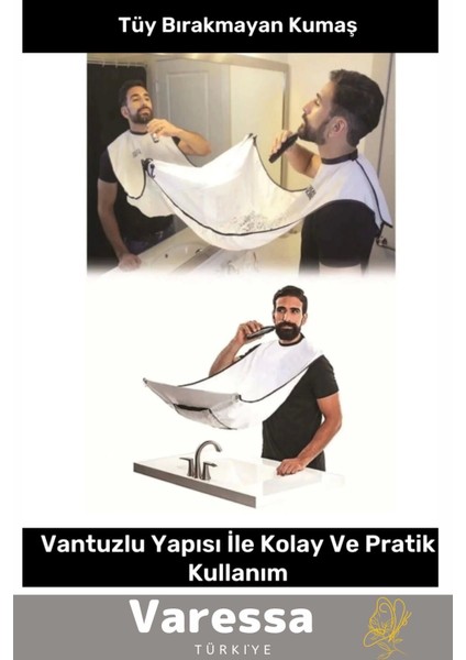 Özel Üretim Pratik Vakumlu Aynaya Yapıştırma Aparatlı Evde Saç Sakal Kesme Beyaz Tıraş Örtüsü 1 Adet fiyatları