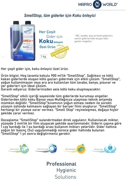 8'li Set - Smellstop Banyo Tuvalet Koku Önleyici - Wc Gider Koku Giderici - Lavanta Kokulu 8 x 1 kg