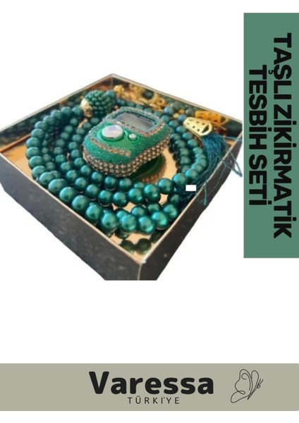 Özel Seri Hac Umre Dua Kandil 5 Haneli LCD Ekranlı Hafızalı Taşlı Zikirmatik 99'lu Inci Tesbih Set modelleri
