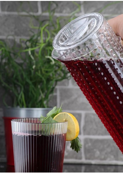 Akrilik Kristal Boncuklu Sürahi Karaf Kırılmaz Baş Ucu Sürahisi 1,5lt (Buzdolabı Kapak Rafına Sığar) fiyatları