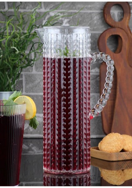Akrilik Kristal Boncuklu Sürahi Karaf Kırılmaz Baş Ucu Sürahisi 1,5lt (Buzdolabı Kapak Rafına Sığar) modelleri
