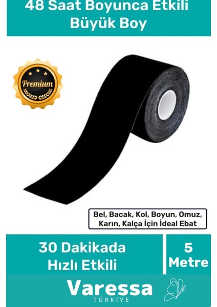 Hızlı Etkili Büyük Boy Kas Bel Bacak Kol Boyun Sırt Omuz Karın Kalça Isıı Bandı 5cm x 5m