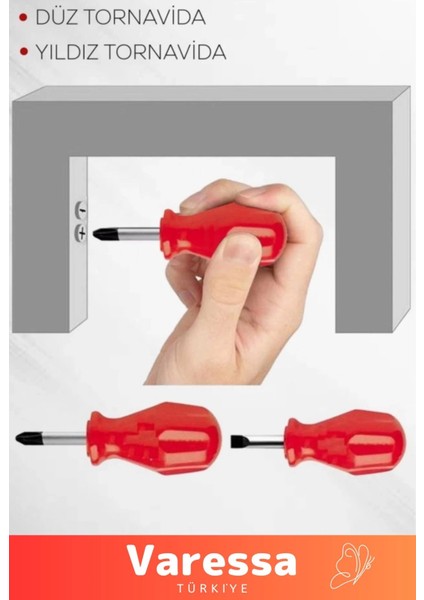 Deluxe Dayanıklı Hafif Taşınabilir Sağlam Ergonomik Vidalama Avuç Içi Düz Yıldız 2'li Tornavida Set fiyatları