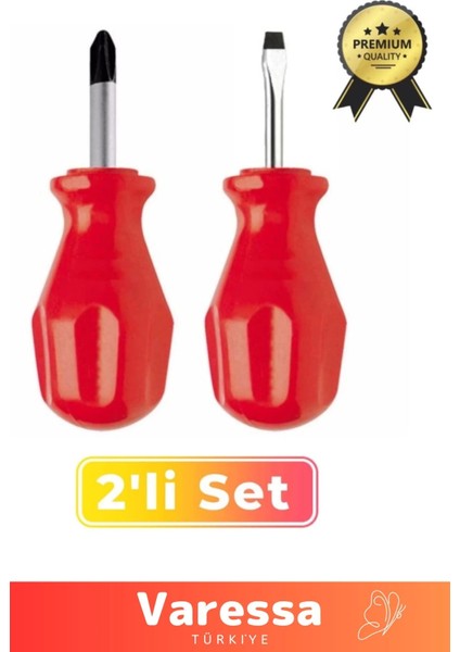 Deluxe Dayanıklı Hafif Taşınabilir Sağlam Ergonomik Vidalama Avuç Içi Düz Yıldız 2'li Tornavida Set modelleri