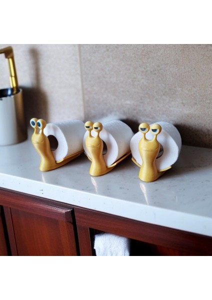 Salyangoz Tuvalet Kağıtlığı / Banyo Aksesuarı / Peçetelik / Lunar Design